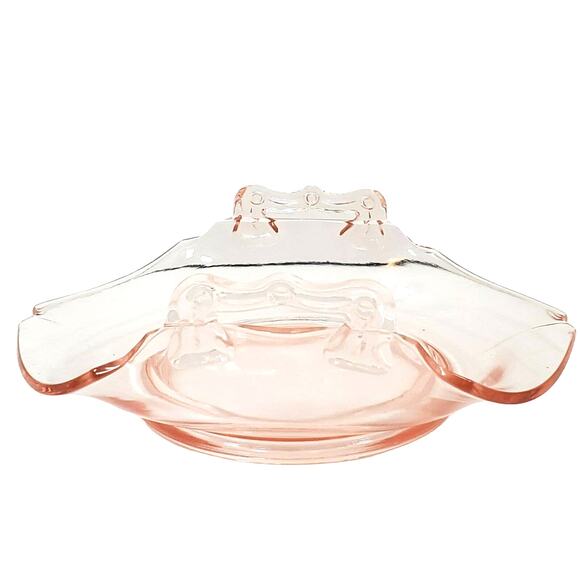 Pink Depression Handle Candy Dish 7" - Picture 4 of 9